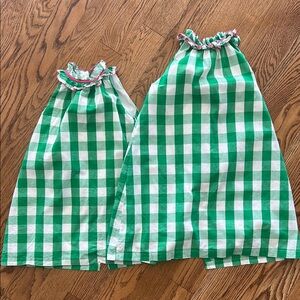 Green and White Checkered dresses